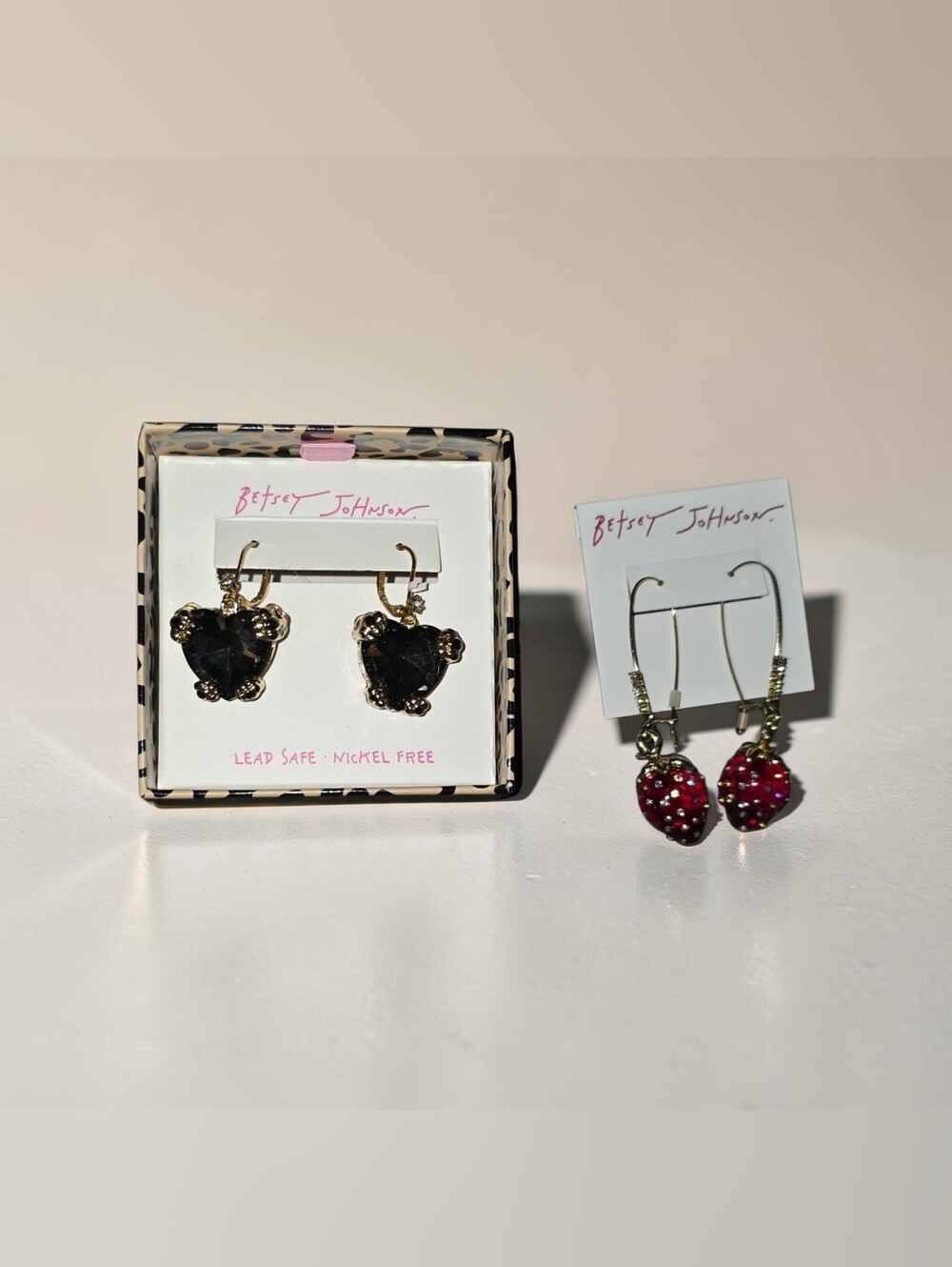 Betsey Johnson  Heart And Cheetah Paws Or Strawberries
